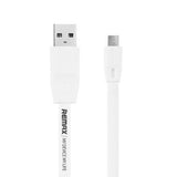 Cabo de velocidade total Remax RC-001m USB  -  micro USB Cabo plano de dados 2M 2.4A branco