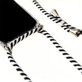 Capa Samsung Galaxy M21 Preto com Cordão Listras