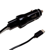 Carregador De Isqueiro Tipo C Dupla Entrada USB COOL 2.4A Kit 2 Em 1 Preto