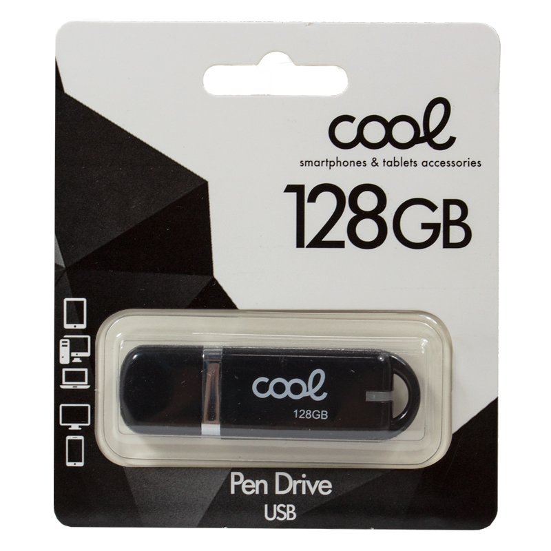 Pen Drive x USB 128 GB 2.0 COOL Cover Preto