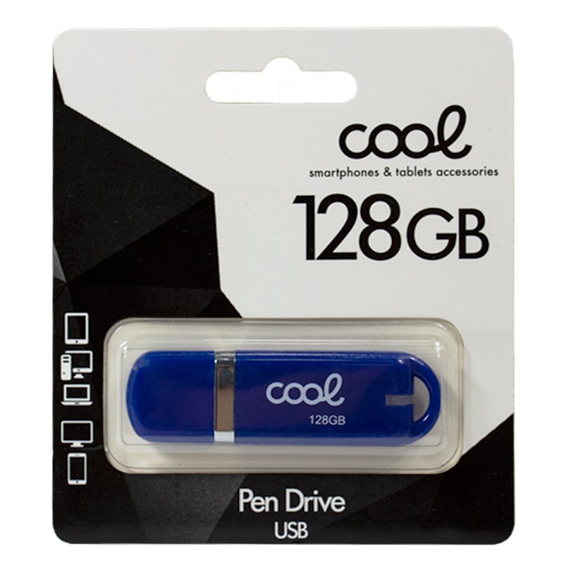 Pen Drive x USB 128 GB 2.0 COOL Cover Azul