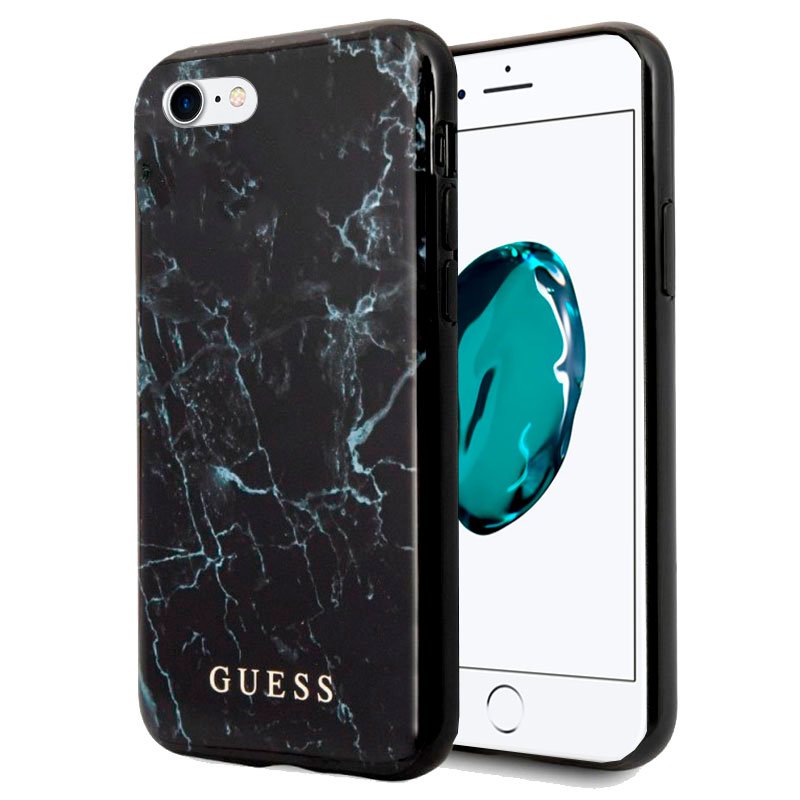 Capa IPhone 6/7/8 / SE (2020) Guess Black Marble