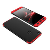 GKK 360 Capa de Proteção Frente e Traseira Capa Completa Xiaomi Redmi Note 5A Prime preto-vermelho