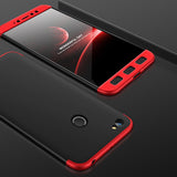 GKK 360 Capa de Proteção Frente e Traseira Capa Completa Xiaomi Redmi Note 5A Prime preto-vermelho