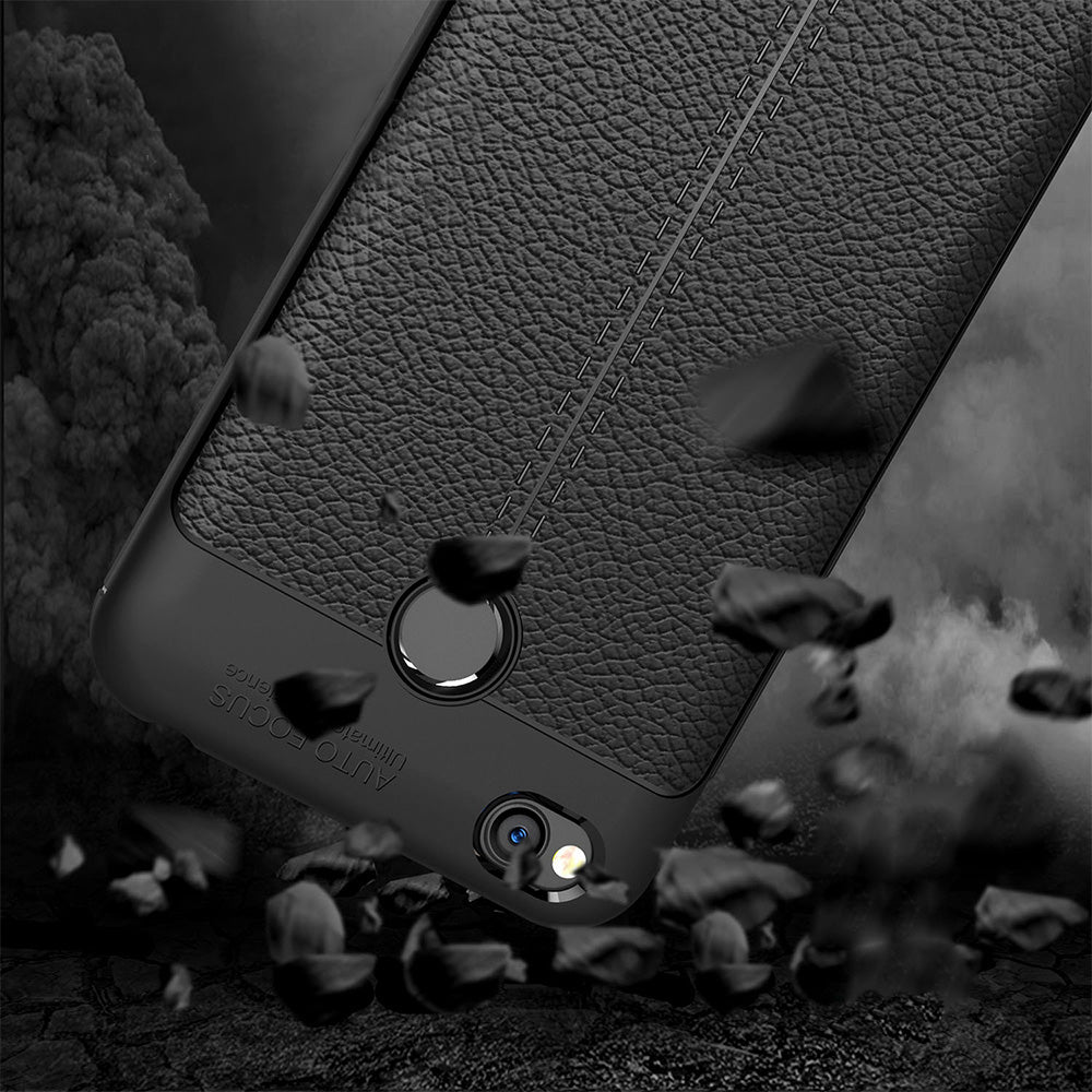 Capa flexível de TPU padrão Litchi para Xiaomi Redmi 4X cinza