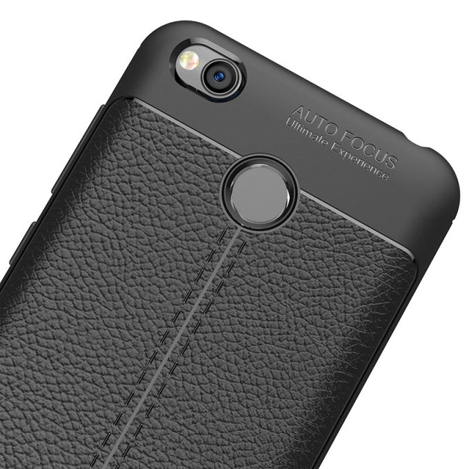 Capa flexível de TPU padrão Litchi para Xiaomi Redmi 4X cinza