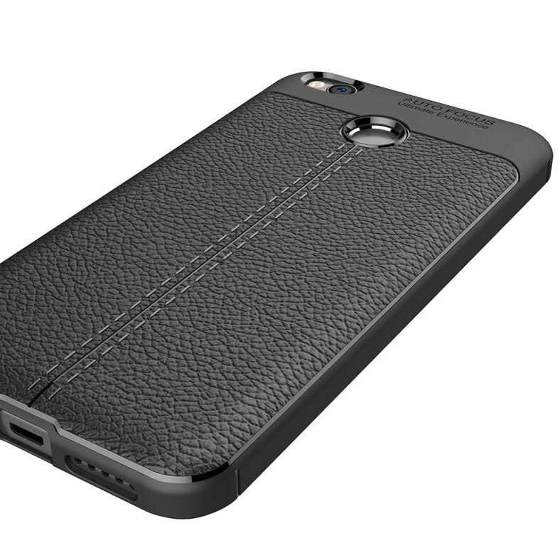 Capa flexível de TPU padrão Litchi para Xiaomi Redmi 4X cinza