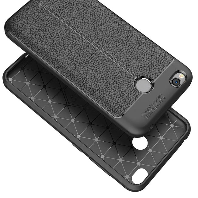 Capa flexível de TPU padrão Litchi para Xiaomi Redmi 4X cinza