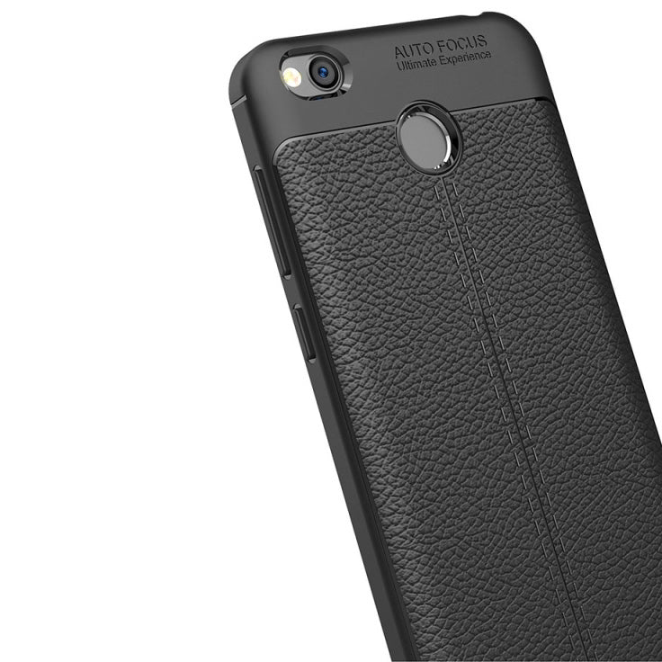 Capa flexível de TPU padrão Litchi para Xiaomi Redmi 4X cinza
