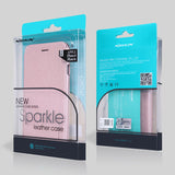 Capa de couro Nillkin Sparkle com capa flip book para Huawei P Smart dourado