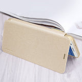 Capa de couro Nillkin Sparkle com capa flip book para Huawei P Smart dourado