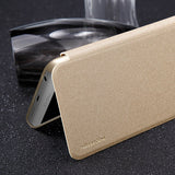 Capa de couro Nillkin Sparkle com capa flip book para Huawei Honor 9 Lite dourado