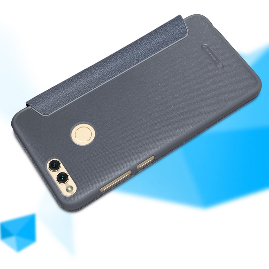 Capa de couro Nillkin Sparkle com capa flip book para Huawei Honor 7X dourado