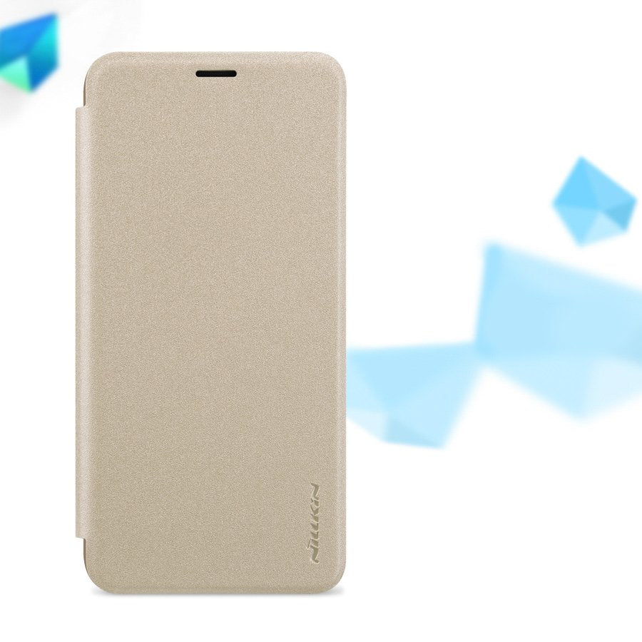 Capa de couro Nillkin Sparkle com capa flip book para Huawei Honor 7X dourado