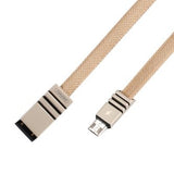 Cabo USB  -  micro USB Remax Weave RC-081m com tecido trançado 2.1A 1M branco cremoso