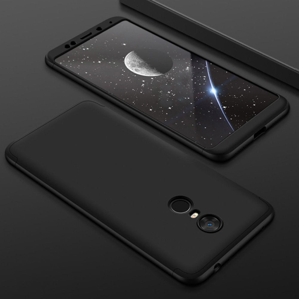 Capa de proteção GKK 360 frontal e traseira Capa de corpo inteiro Xiaomi Redmi 5 Plus  -  Redmi Note 5 (câmera única) preta