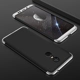 GKK 360 Protection Case Front e Back Case Cover Full Body Cover Xiaomi Redmi 5 Plus  -  Redmi Note 5 (câmera única) preto-prata