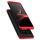 GKK 360 Protection Case Front e Back Case Cover Full Body Cover Xiaomi Redmi 5 Plus  -  Redmi Note 5 (câmera única) preto-prata