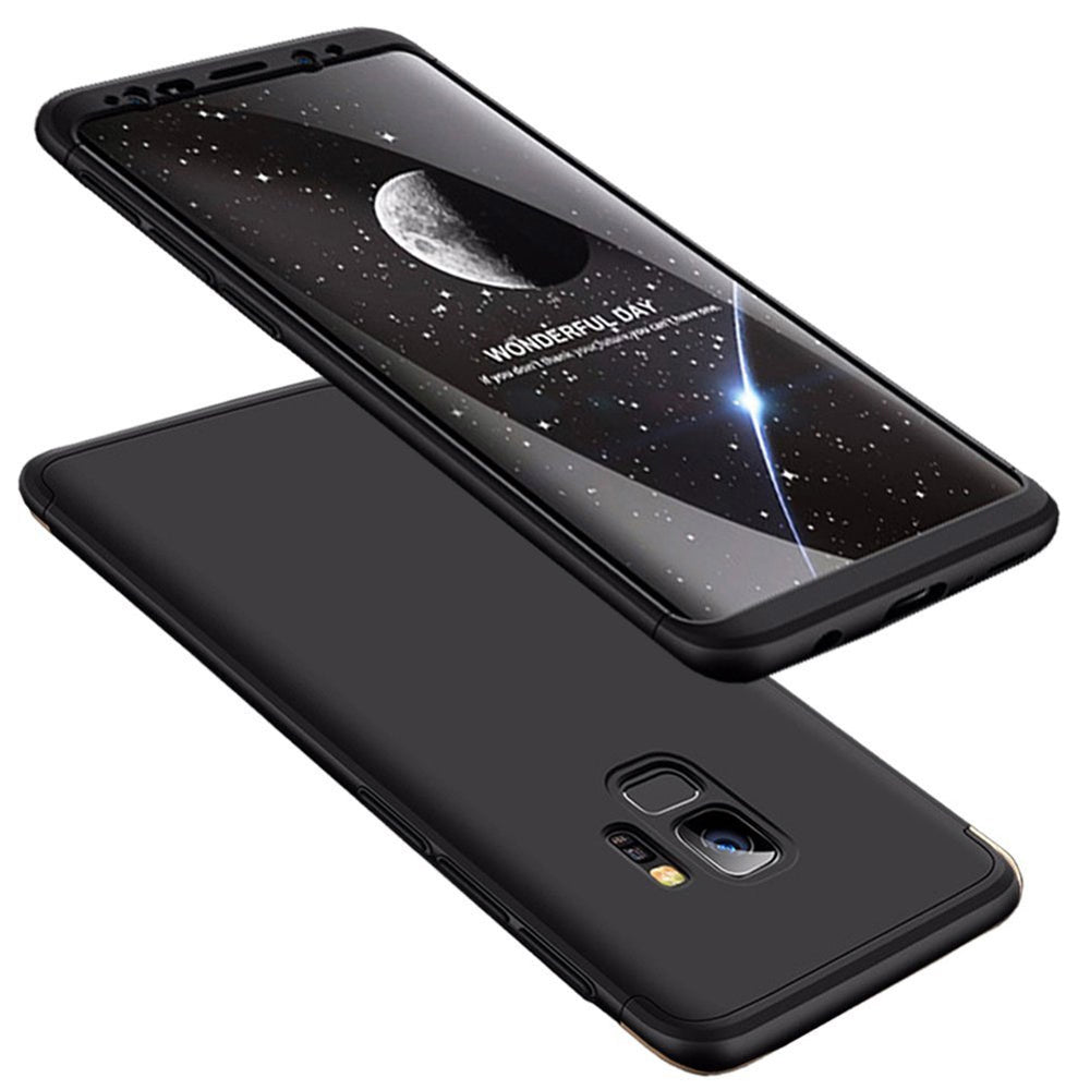 Capa de proteção GKK 360 frontal e traseira capa completa para Samsung Galaxy S9 G960 preto