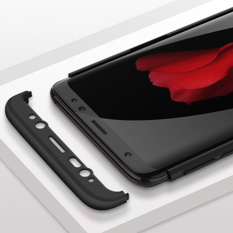 Capa de proteção GKK 360 frontal e traseira capa completa para Samsung Galaxy S9 G960 preto