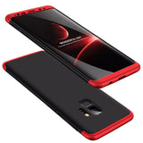 Capa de proteção GKK 360 frontal e traseira capa completa para Samsung Galaxy S9 G960 preto-vermelho