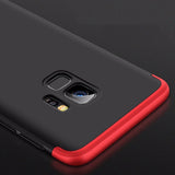 Capa de proteção GKK 360 frontal e traseira capa completa para Samsung Galaxy S9 G960 preto-vermelho