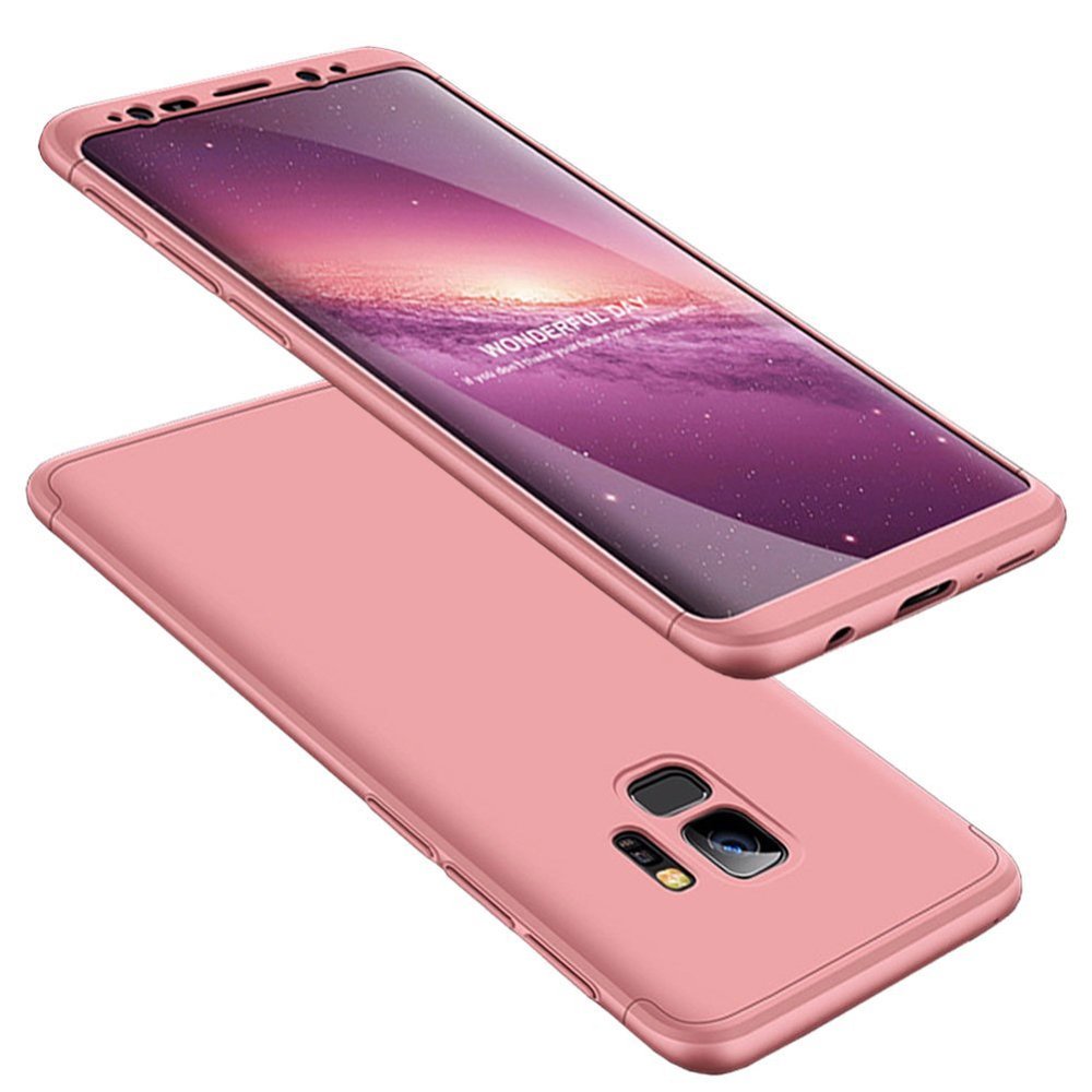 Capa de proteção GKK 360 frontal e traseira capa completa para Samsung Galaxy S9 G960 rosa