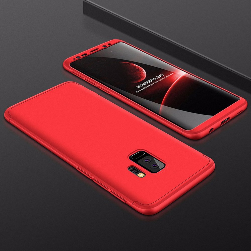 Capa de proteção GKK 360 frontal e traseira capa completa para Samsung Galaxy S9 Plus G965 vermelho