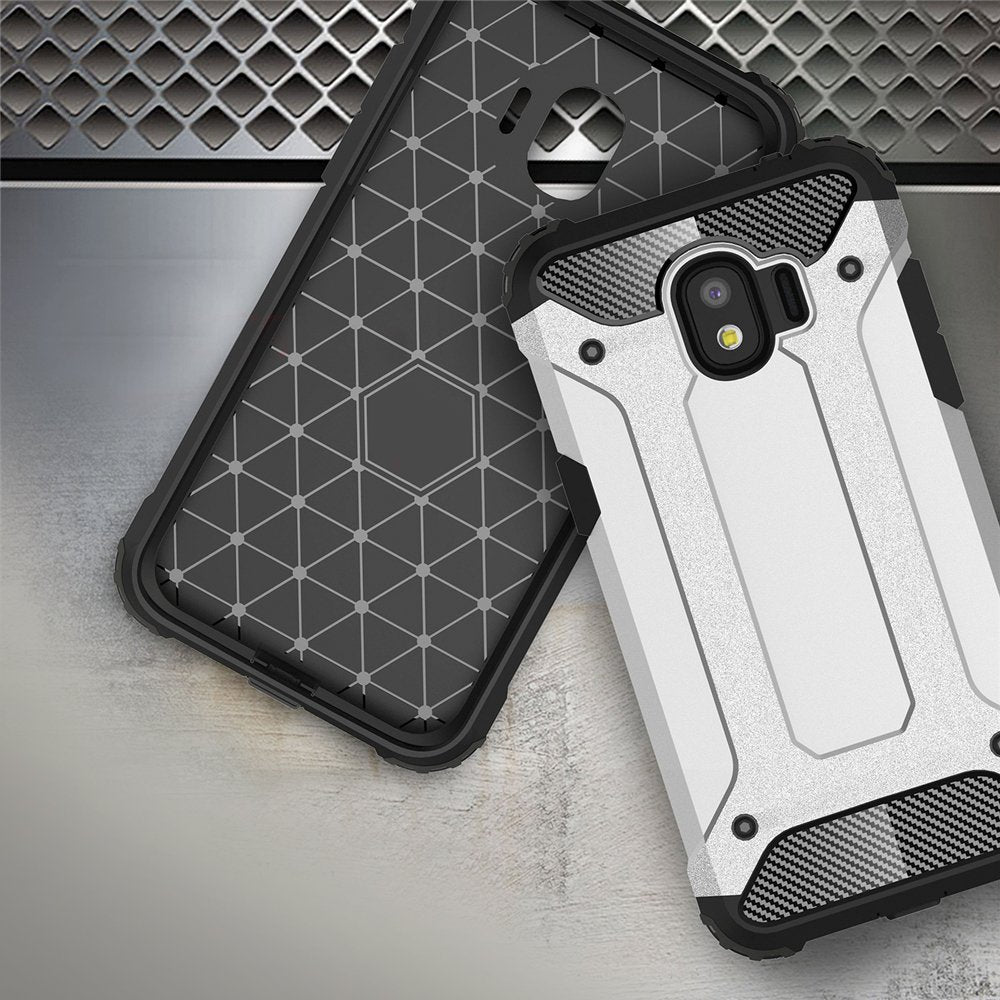 Capa Hybrid Armor Capa resistente e resistente para Samsung Galaxy J2 Pro J210 prata
