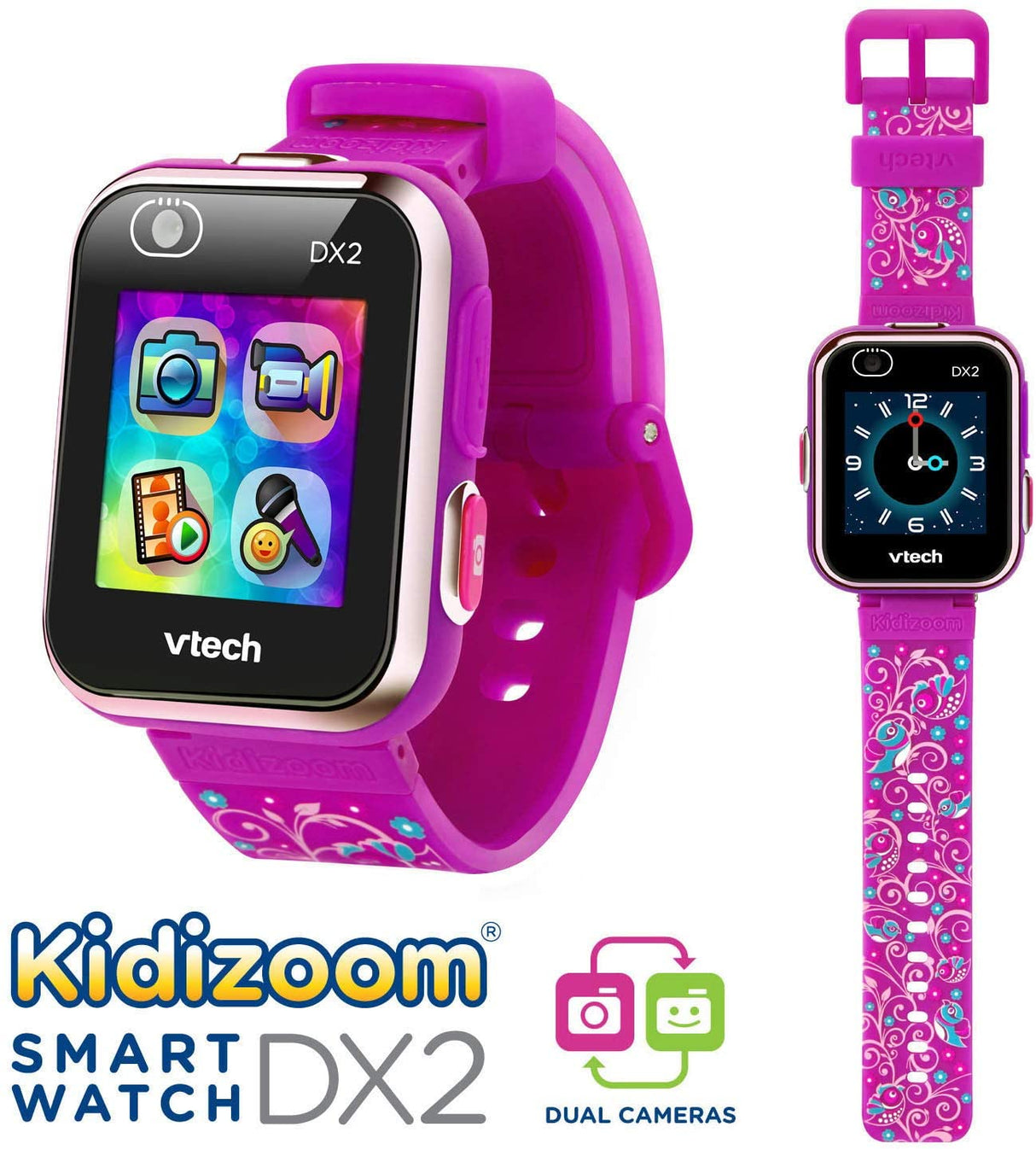 VTech Kidizoom Smartwatch DX2 - Selfie Dual Câmara Roxo Floral