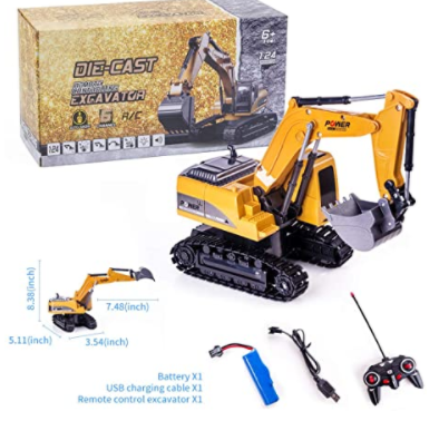 Escavadeira de controle remoto Digger Tractor Toy com Led & Sound Escala