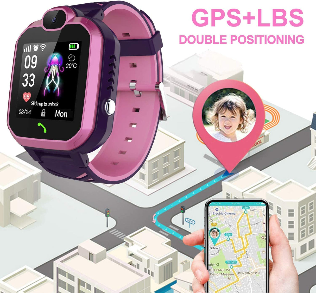 Smartwatch Kids S8 com Posicionamento GPS para Crianças