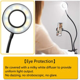 Anel de LED Flexível com Suporte para Telemóvel - Ring light