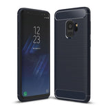 Capa carbono Capa flexível TPU para Samsung Galaxy S9 G960 azul
