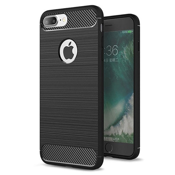 Capa carbono Capa flexível de TPU para iPhone 8 Plus  -  7 Plus preta