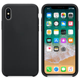 Capa de silicone com capa de borracha flexível macia para iPhone XS  -  X preto