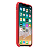 Capa de silicone com capa de borracha flexível macia para iPhone XS  -  X vermelho
