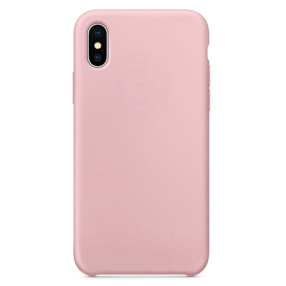 Capa de silicone com capa de borracha flexível macia para iPhone XS  -  X rosa