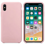 Capa de silicone com capa de borracha flexível macia para iPhone XS  -  X rosa
