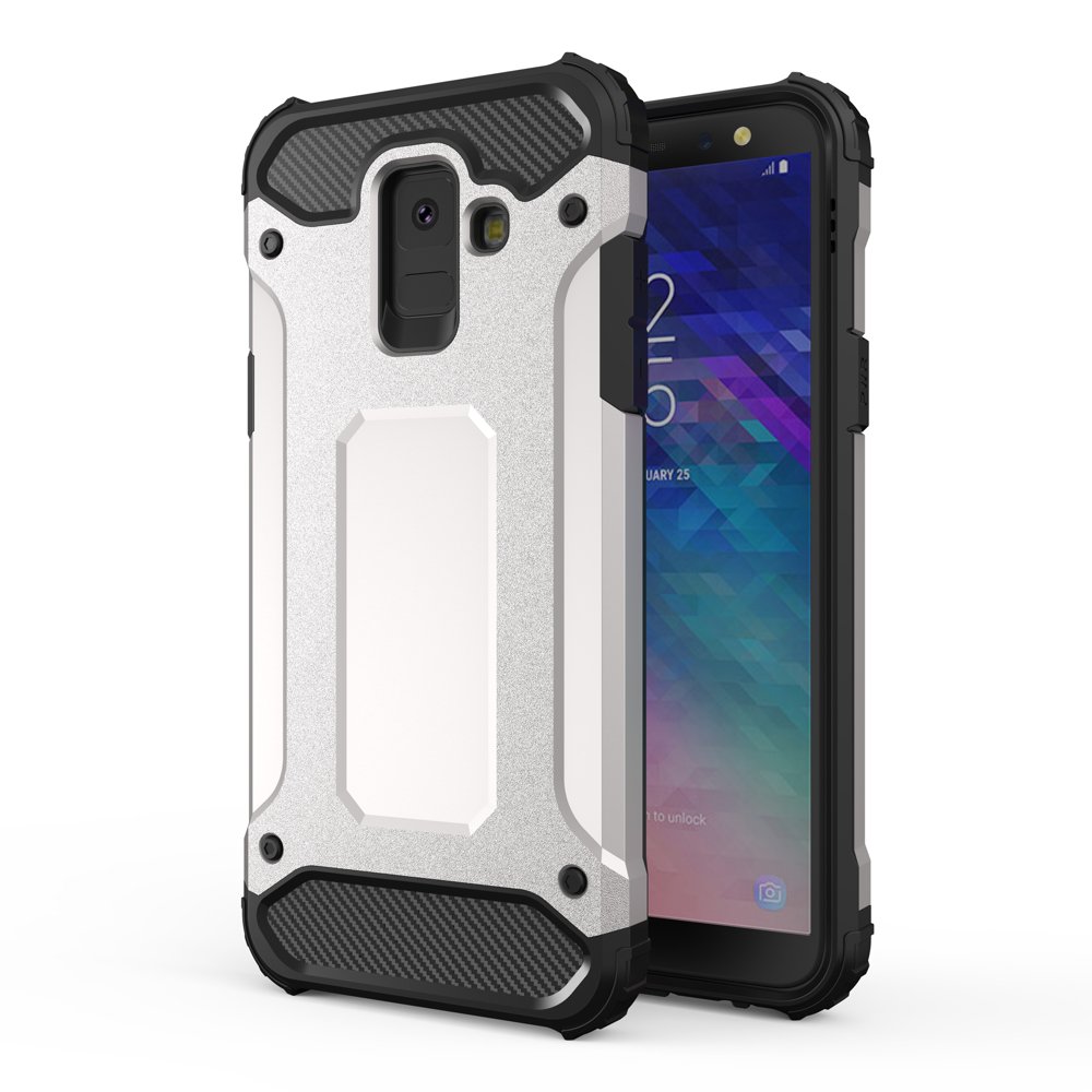 Capa Hybrid Armor Capa resistente e resistente para Samsung Galaxy A6 2018 A600 prata