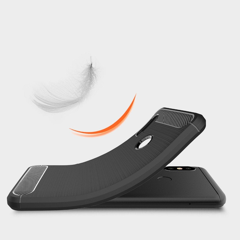 Capa carbono Capa flexível de TPU para Xiaomi Mi A2 Lite  -  Redmi 6 Pro preta