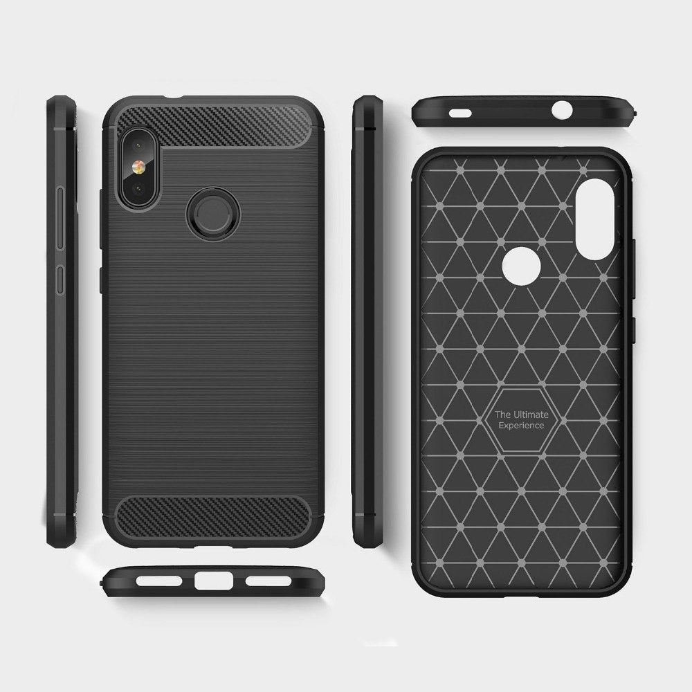 Capa carbono Capa flexível de TPU para Xiaomi Mi A2 Lite  -  Redmi 6 Pro preta
