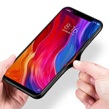 Caixa de vidro temperado MSVII capa durável com parte traseira de vidro temperado Xiaomi Mi 8 SE preta