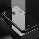 Caixa de vidro temperado MSVII capa durável com parte traseira de vidro temperado Xiaomi Mi 8 SE preta