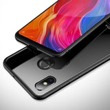 Caixa de vidro temperado MSVII capa durável com parte traseira de vidro temperado Xiaomi Mi 8 SE preta