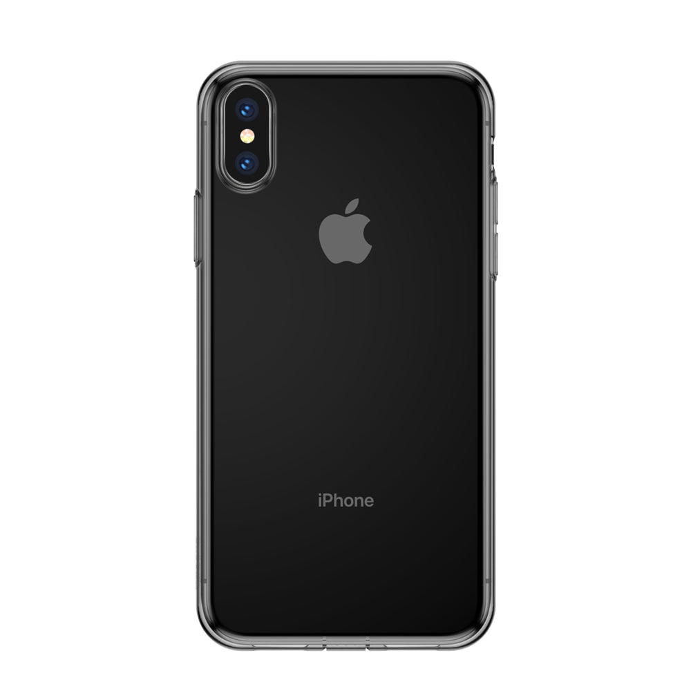 Baseus Simplicity Gel TPU Capa flexível com tampão de poeira para iPhone XS Max preto transparente (ARAPIPH65-A01)