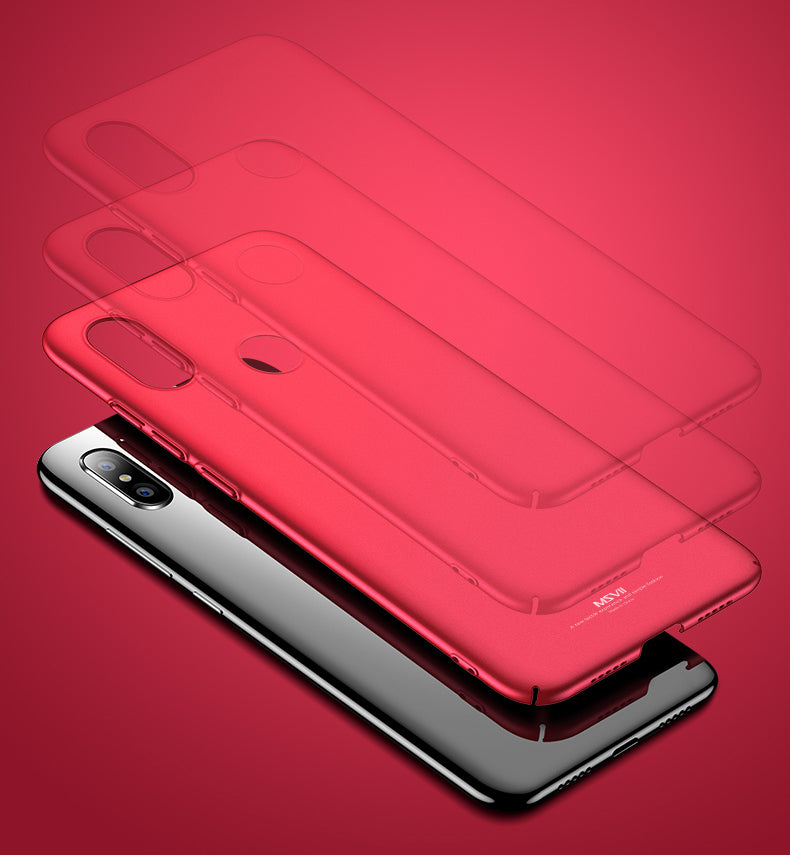 MSVII Simple Ultra-Thin Cover PC Case para Xiaomi Mi 8 Lite vermelho
