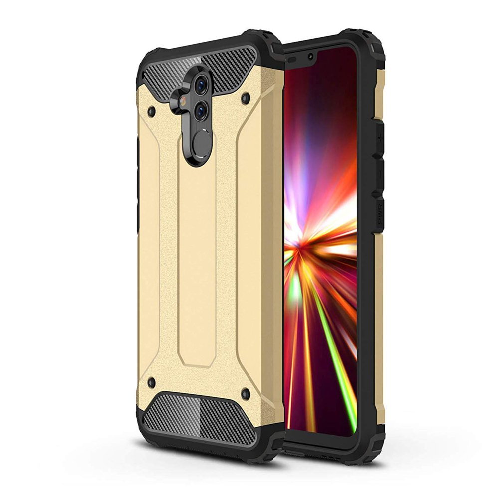 Capa Hybrid Armor Capa resistente e resistente para Huawei Mate 20 Lite dourado