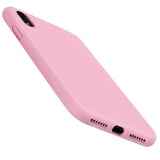 Capa de silicone com capa de borracha flexível macia para iPhone XR rosa