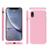 Capa de silicone com capa de borracha flexível macia para iPhone XR rosa